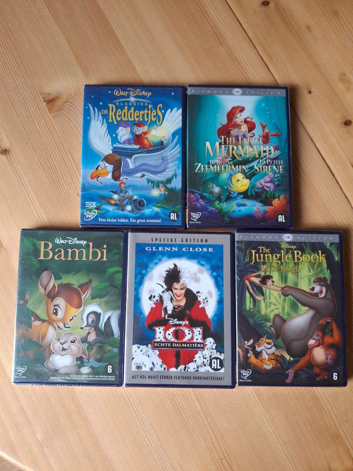 Disney DVD's nieuw - De Kleine Zeemeermin, Jungle Boek, Bam, Nederlands, Ophalen of Verzenden, Zo goed als nieuw, Kinderprogramma of -film