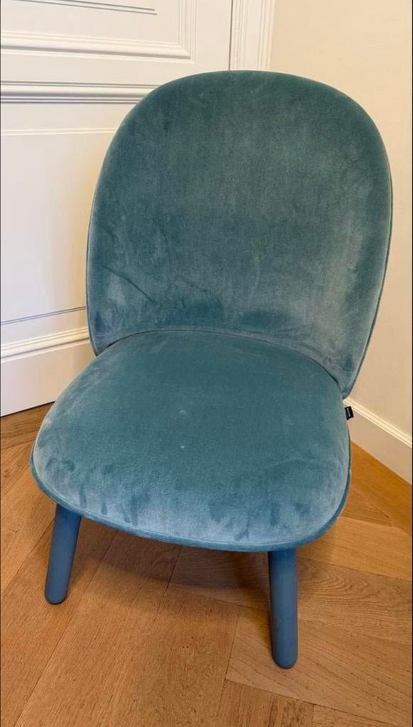 Normann Copenhagen Ace fauteuil scandinavisch design blauw, Huis en Inrichting, Fauteuils, Gebruikt, Minder dan 75 cm, Ophalen of Verzenden