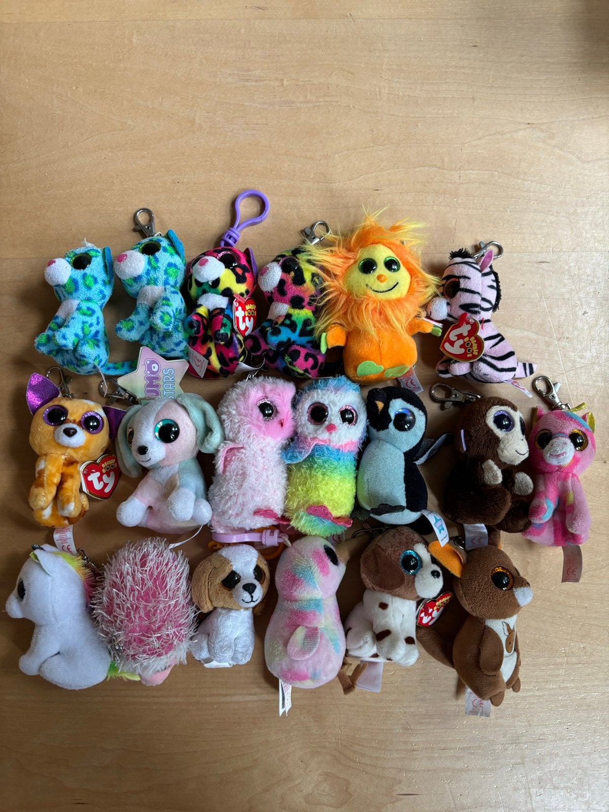 Grote collectie Ty Beanie Boo's sleutelhangers-19 stuks, Overige karakters, Blauw, Ophalen of Verzenden, Klein (minder dan 20 cm)