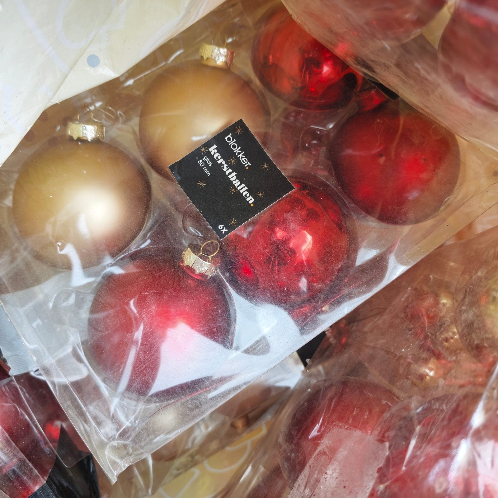 Kerstballen rood en goud Blokker, Ophalen of Verzenden