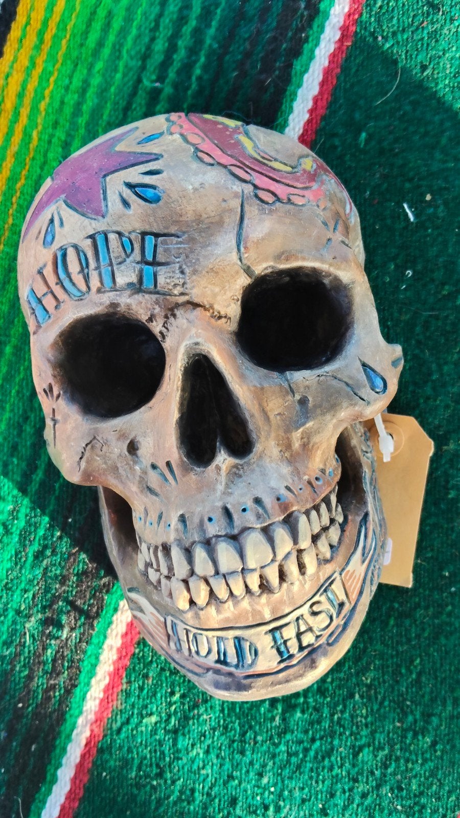Handmade Tattoo skull, Antiek en Kunst, Ophalen of Verzenden, Object, Beige, Handgemaakt
