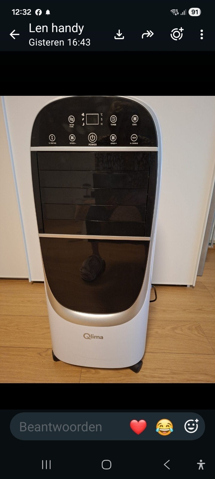 Koeler.  Qlima LK 2100 Touch., Witgoed en Apparatuur, Ophalen, Mobiele airco, Minder dan 60 m³, 3 snelheden of meer