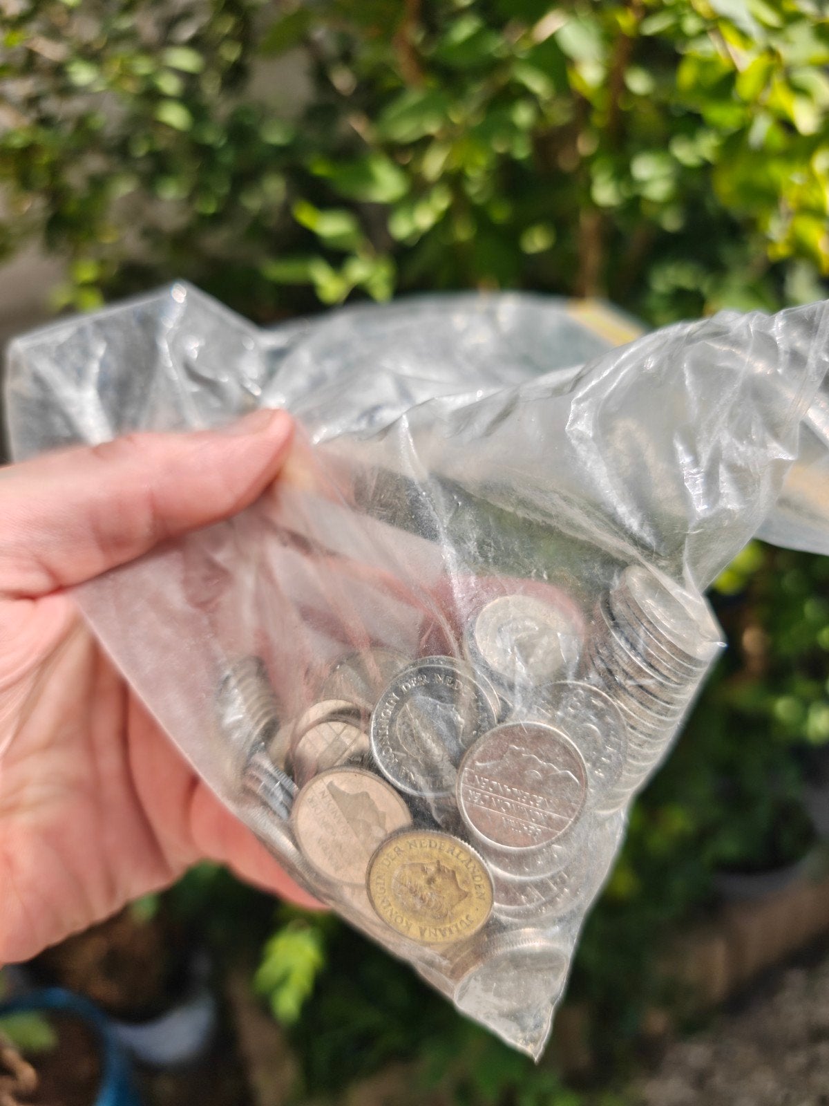Zakje met oude Nederlandse guldens en centen, Ophalen of Verzenden, Koningin Beatrix, 25 cent, Setje