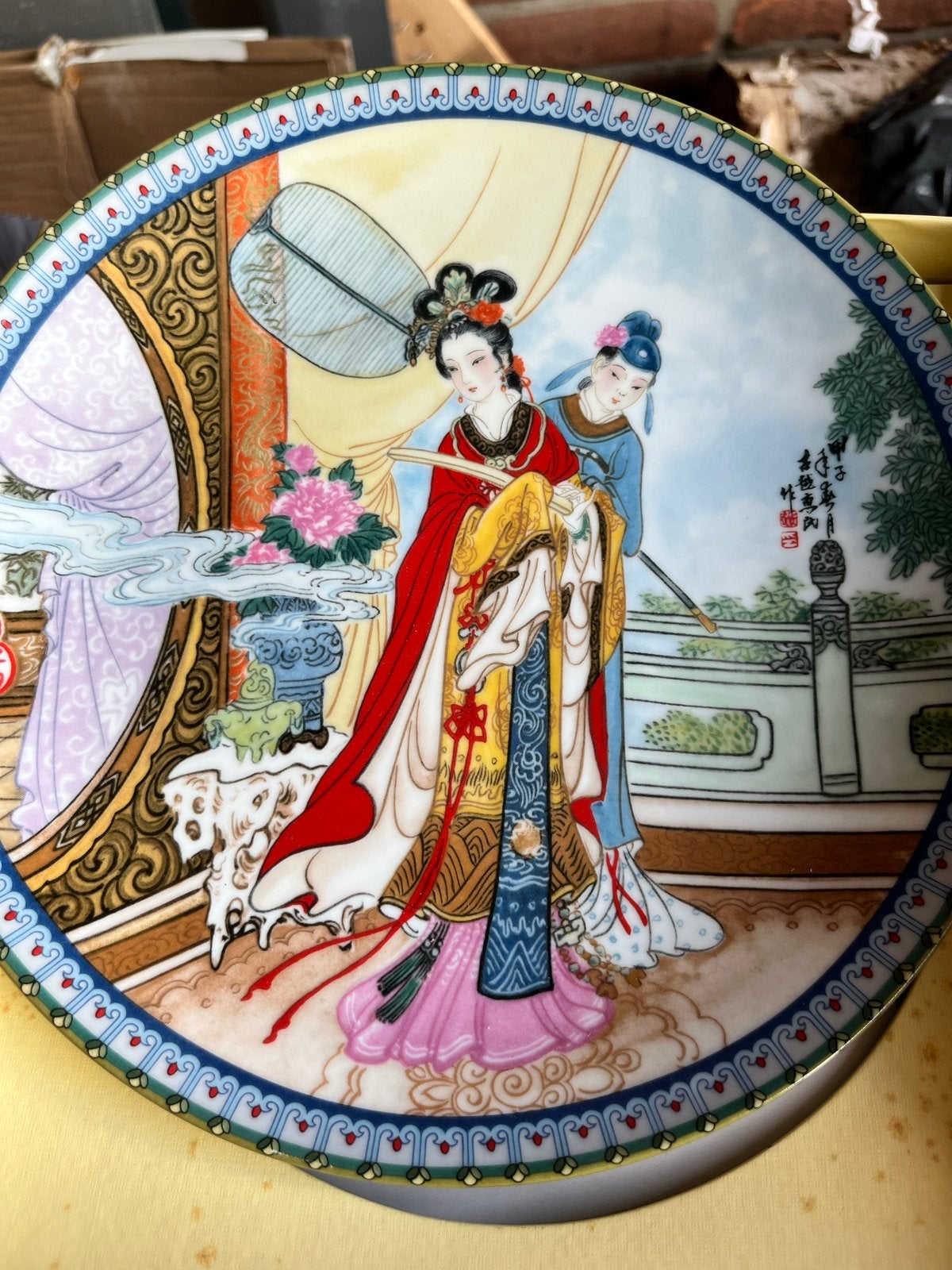 Set van 3 Chinese decoratieve borden met certificaten, Antiek en Kunst, Ophalen of Verzenden