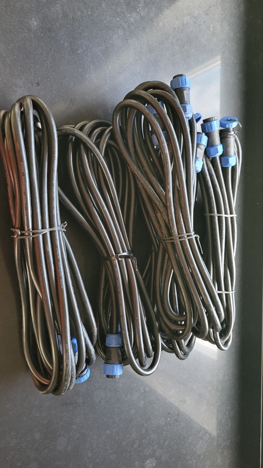 5x 4-pins waterdichte kabel met connector 4x1.0mm², Ophalen of Verzenden, Nieuw, Kabel of Snoer