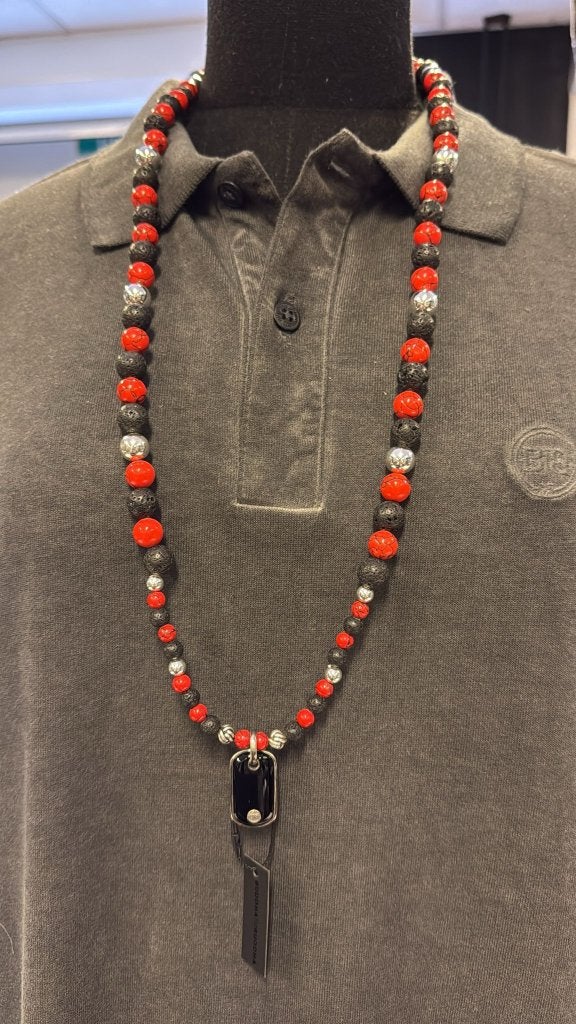 BUDDHA TO BUDDHA KETTING 188 SPIRIT BEAD MIX RED € 649,00, Ophalen of Verzenden, Nieuw, Rood, Zilver