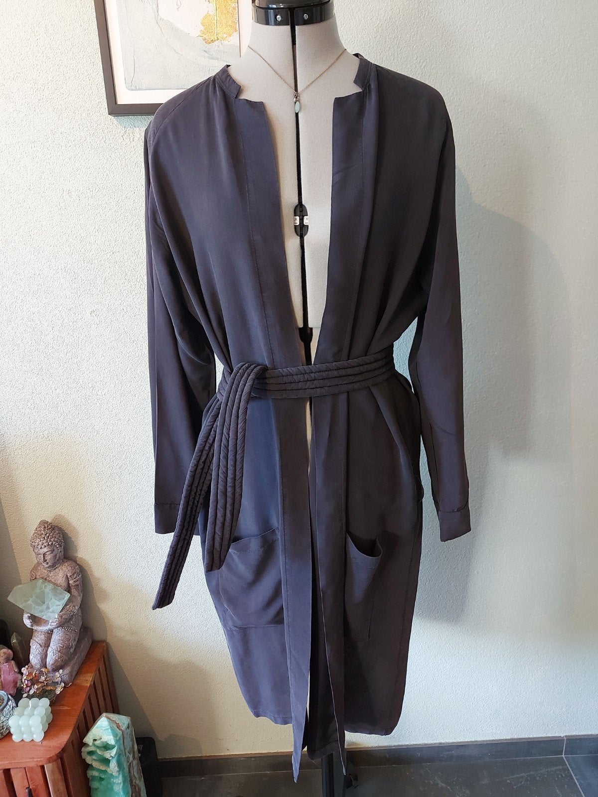 Humanoid Dieppaarse Kimono met Centuur - Maat L, Kleding | Dames, Humanoid, Verzenden, Paars, Maat 42/44 (L)