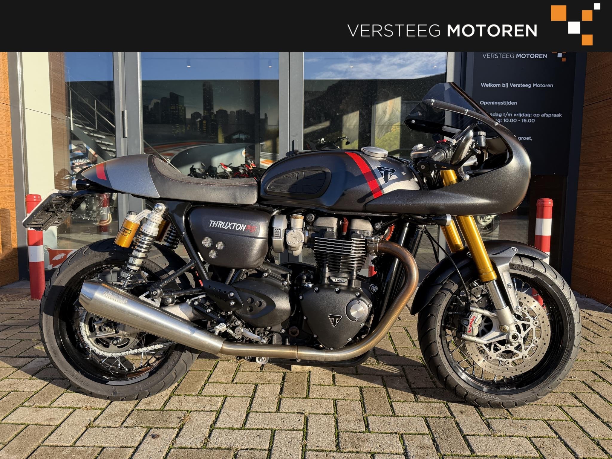 Triumph Thruxton RS 1200 #NL Motor#Vance & Hines, Motoren, Triumph Motorcycles Benelux, Opaalstraat 16
1812 RH  Alkmaar, NL, ABS