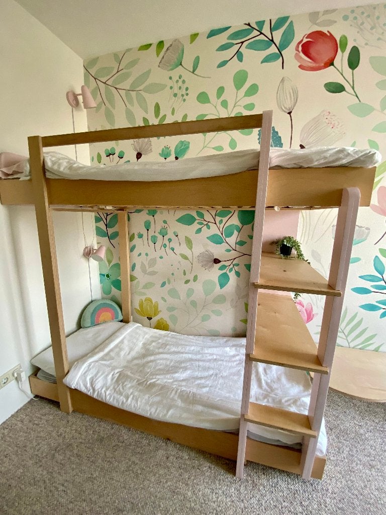 Prachtig houten stapelbed - 70x180 cm, Ophalen, 70 cm of minder, 160 tot 180 cm, Tweepersoons