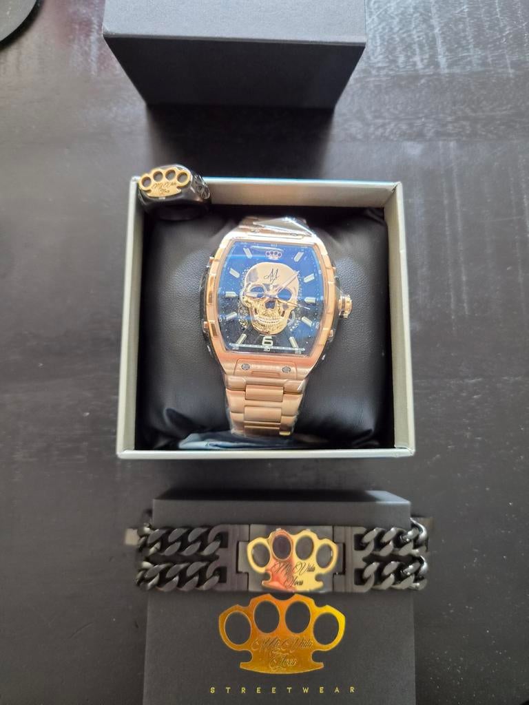 Nog 1 te koop! Mi vida loca nieuw model horloge Rose goud., Staal, Nieuw, Goud, Ophalen