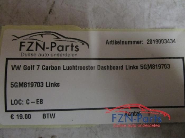 Luchtrooster Dashboard Volkswagen Golf (22735900), Auto-onderdelen, Ophalen of Verzenden, Gebruikt