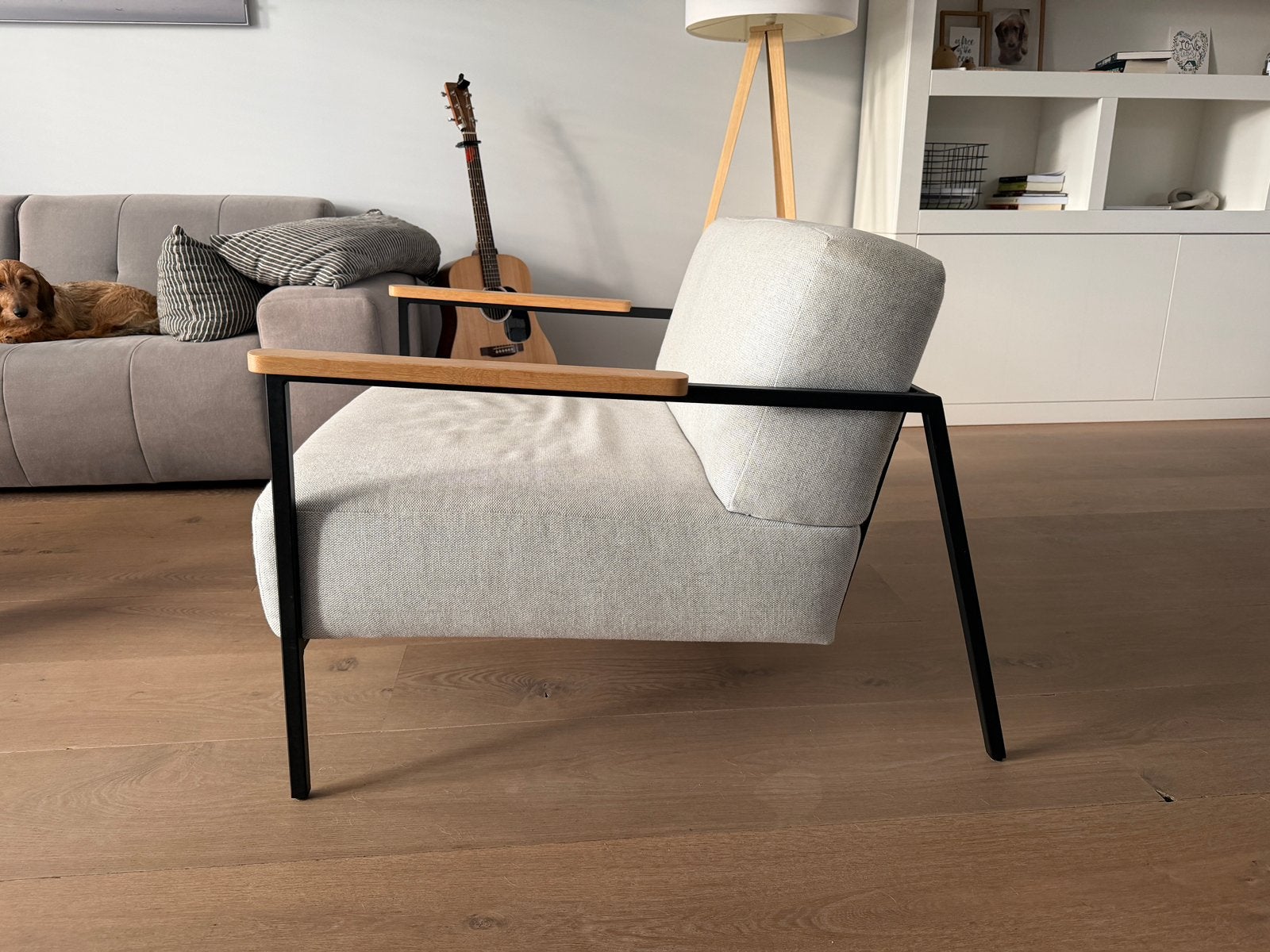 STUDIO HENK CO FAUTEUIL MET ZWART FRAME, Huis en Inrichting, Ophalen, Eenpersoons, 75 tot 100 cm, Zo goed als nieuw