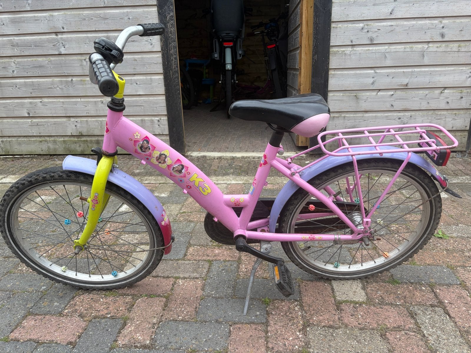 Roze K3 kinderfiets 20 inch met terugtraprem, Ophalen, Gebruikt, Terugtraprem, 16 tot 20 inch