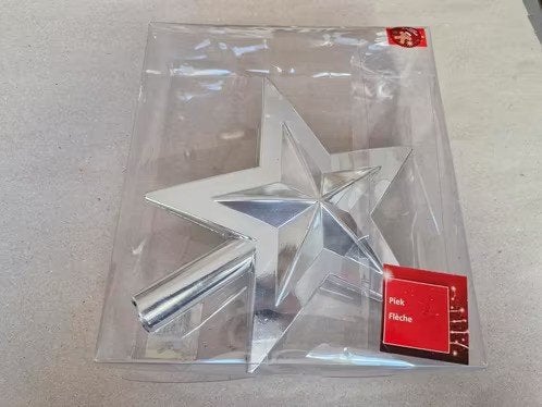 Silver ster piek 25cm h, Diversen, Kerst, Evora, Onbekend, Ophalen of Verzenden, Zo goed als nieuw