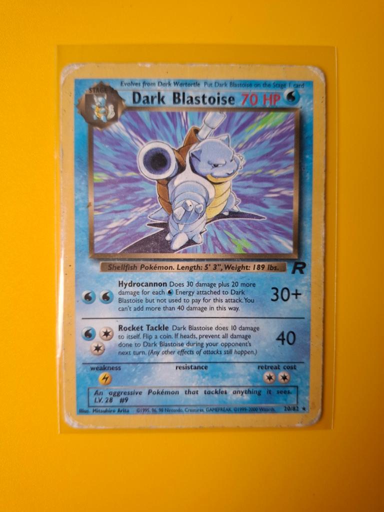 Dark blastoise, Pokemon, 20/82 team rocket, Verzenden, Zo goed als nieuw, Losse kaart