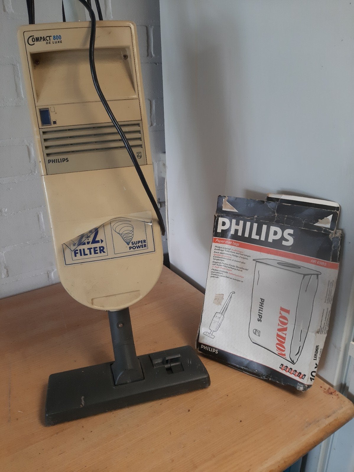 Philips Compact 800 de Luxe Stofzuiger - Vintage Model, Witgoed en Apparatuur, Stofzuigers, Ophalen of Verzenden, Gebruikt