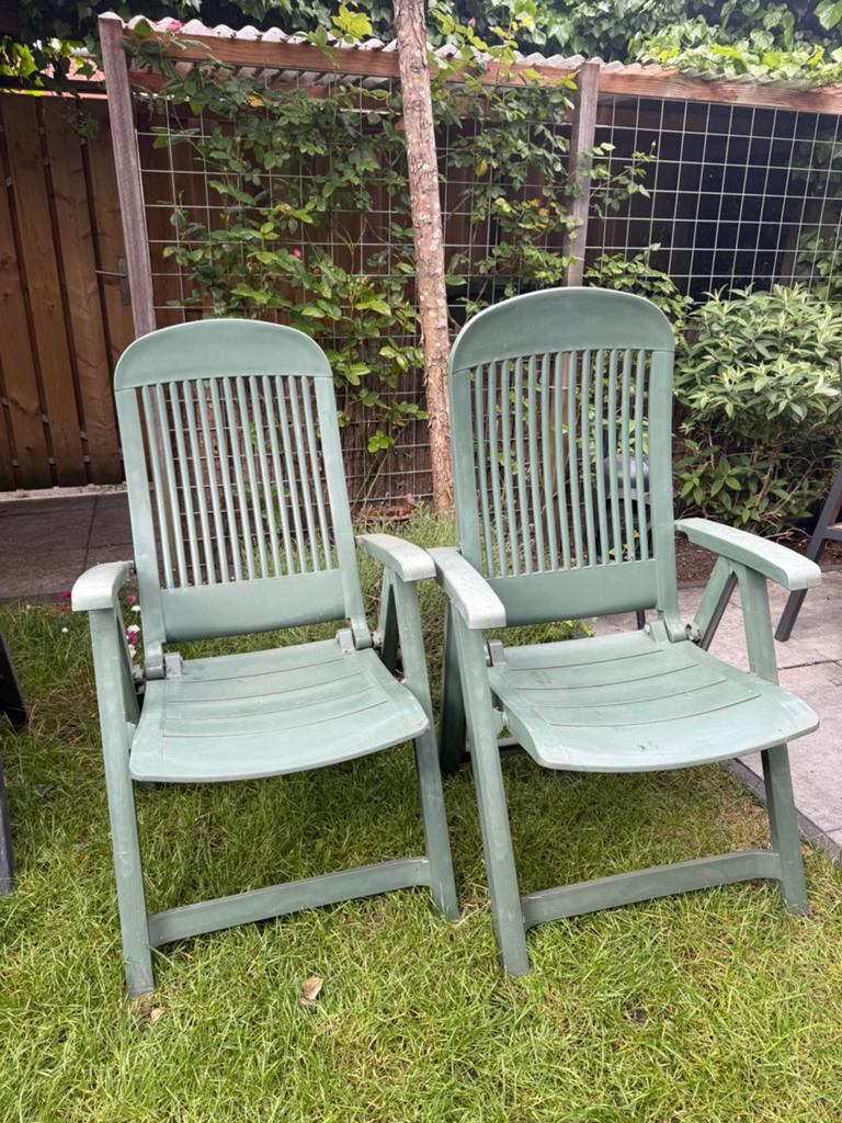 2 grosfilex tuinstoelen, Tuin en Terras, Tuinstoelen, Ophalen, Gebruikt