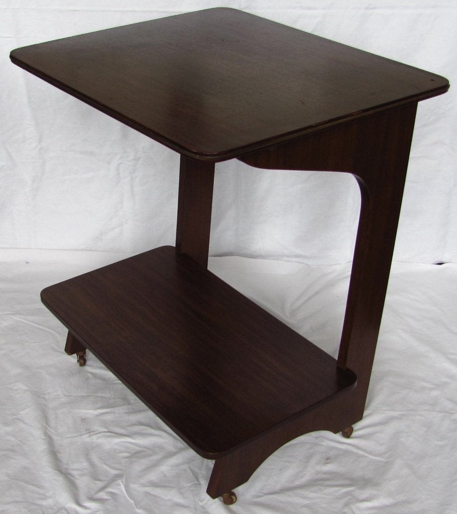Vintage TV-tafel / computertafel / lessenaar op wieltjes., Gebruikt, 50 tot 100 cm, Vintage, Rechthoekig