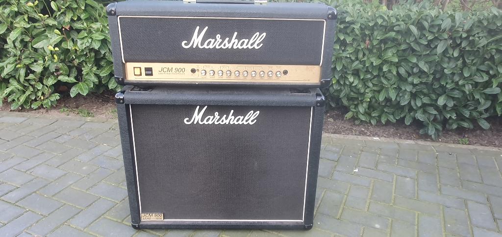 Marshall JCM 900 4500 50-Watt Head + Cabinet, Muziek en Instrumenten, Versterkers | Bas en Gitaar, Ophalen, Gebruikt, Gitaar, 50 tot 100 watt