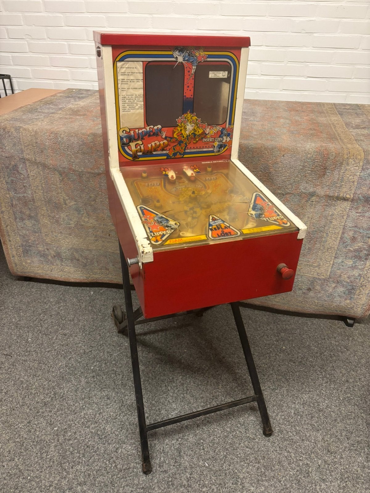 Supergave kauwgomballen flipper automaat, Ophalen, Zo goed als nieuw