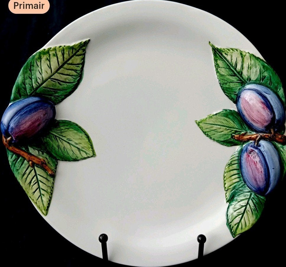 Vintage Macroc Italië keramisch pruimenbord, Antiek en Kunst, Antiek | Servies los, Ophalen of Verzenden