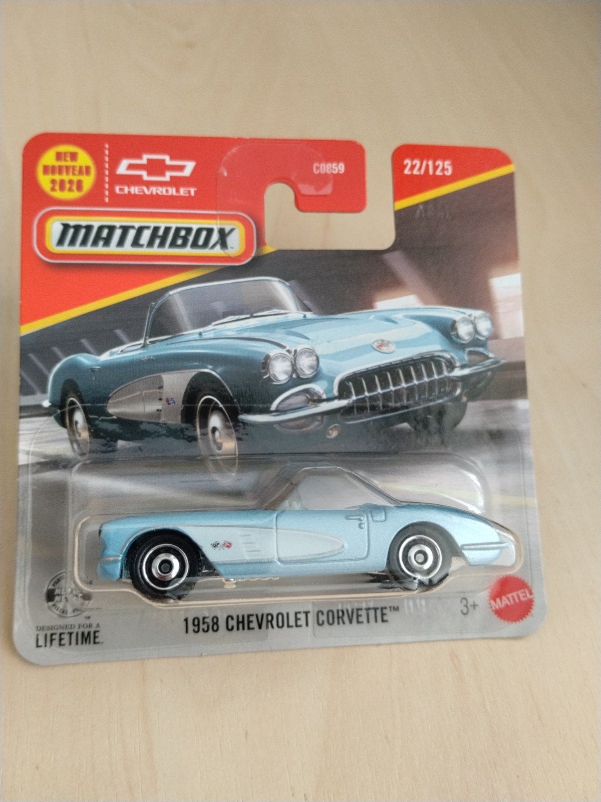 Matchbox 1958 Chevrolet Corvette, Ophalen of Verzenden, Nieuw, Auto