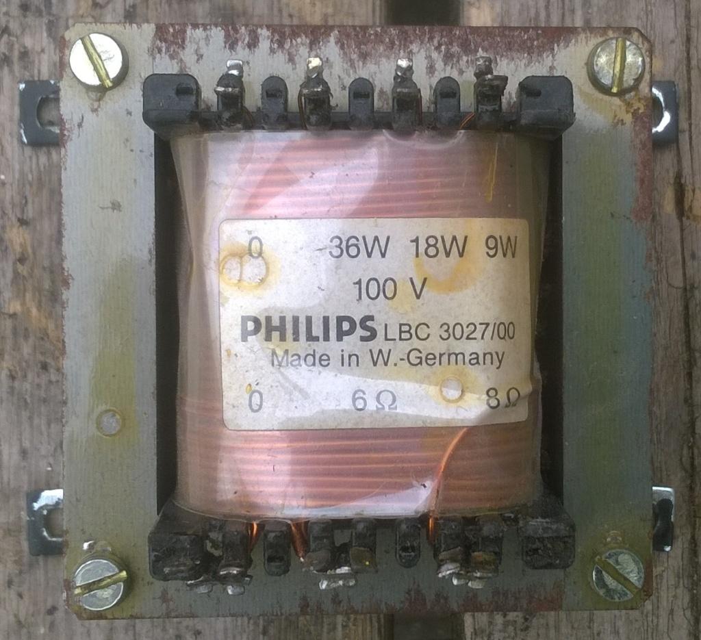 Lijntransformator 100 Volt 36 Watt, Philips LBC-3027, Gebruikt, Ophalen of Verzenden, Nb, Nb