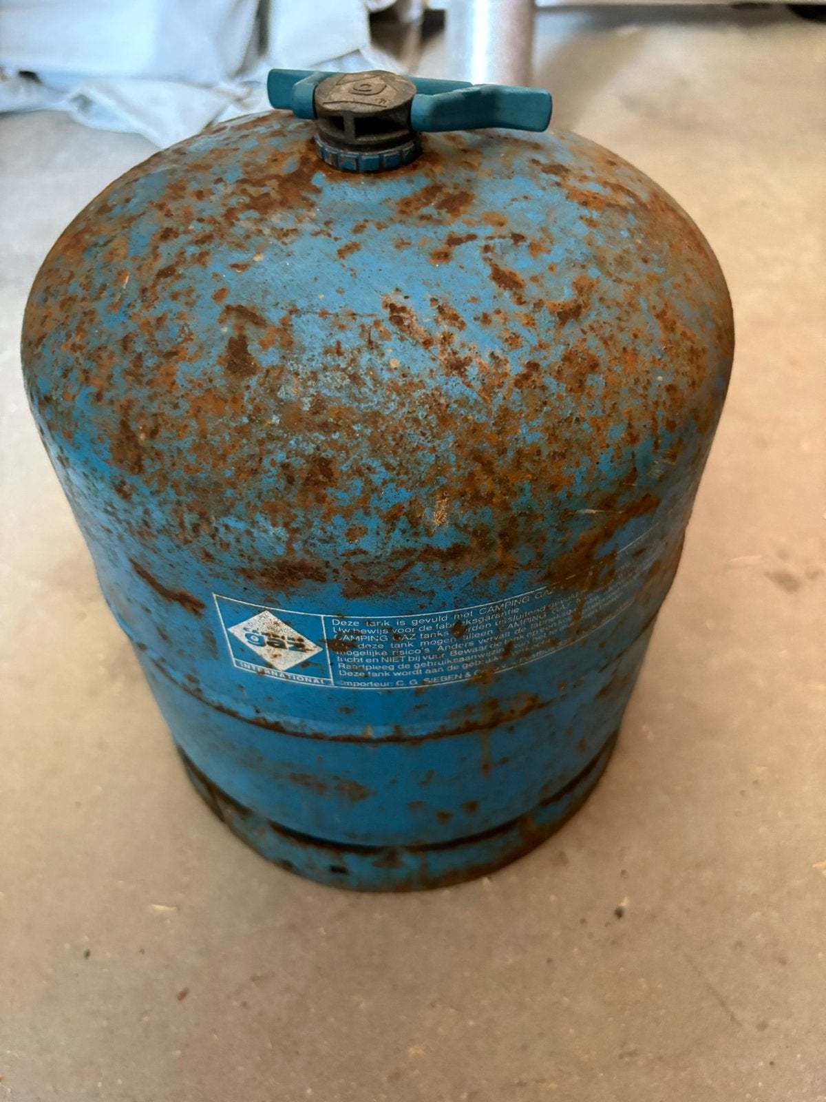 Campinggaz 907 gasfles (leeg), Ophalen, Gebruikt