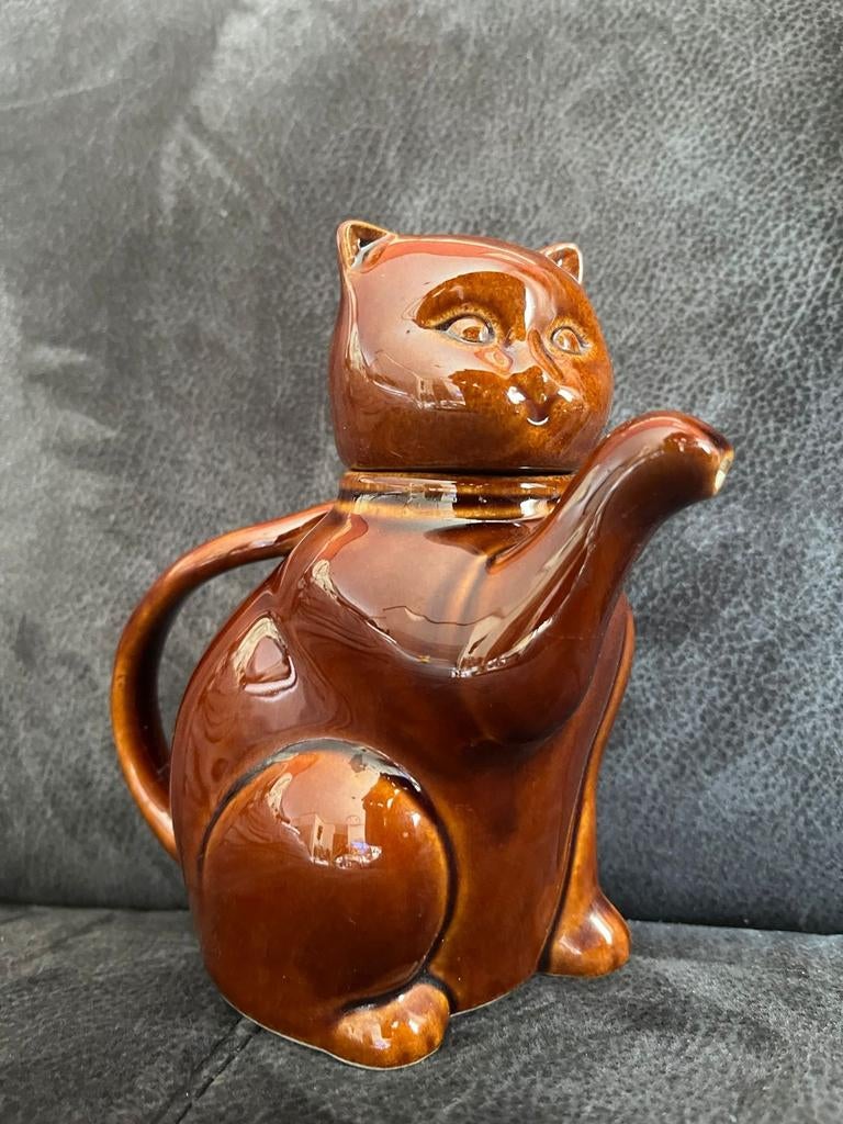 Aziatische Theekan Kat - Uniek en Charmant Design, Antiek en Kunst, Ophalen of Verzenden