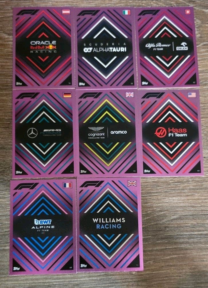 F1 Turbo Attax 2022 pink foil mirror kaarten, Ophalen of Verzenden, Zo goed als nieuw