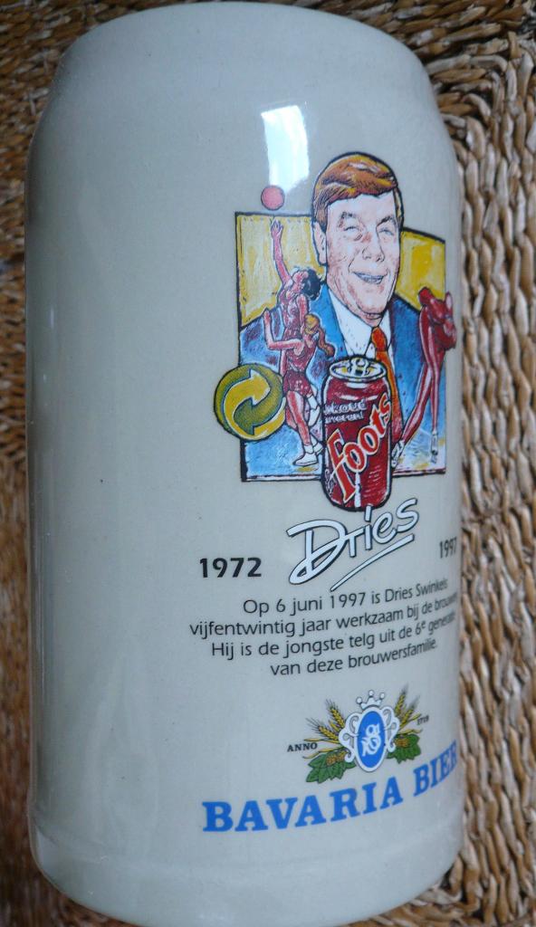 grote stenen bierpul BAVARIA liter DRIES 1997, Ophalen of Verzenden, Nieuw, Pul(len), Brand