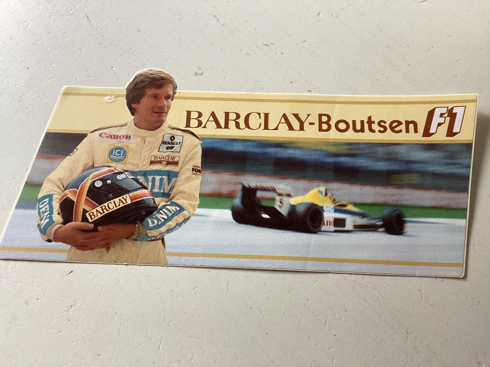 Sticker Barclay Thierry Boutsen Formule 1, Verzenden, Zo goed als nieuw, Merk
