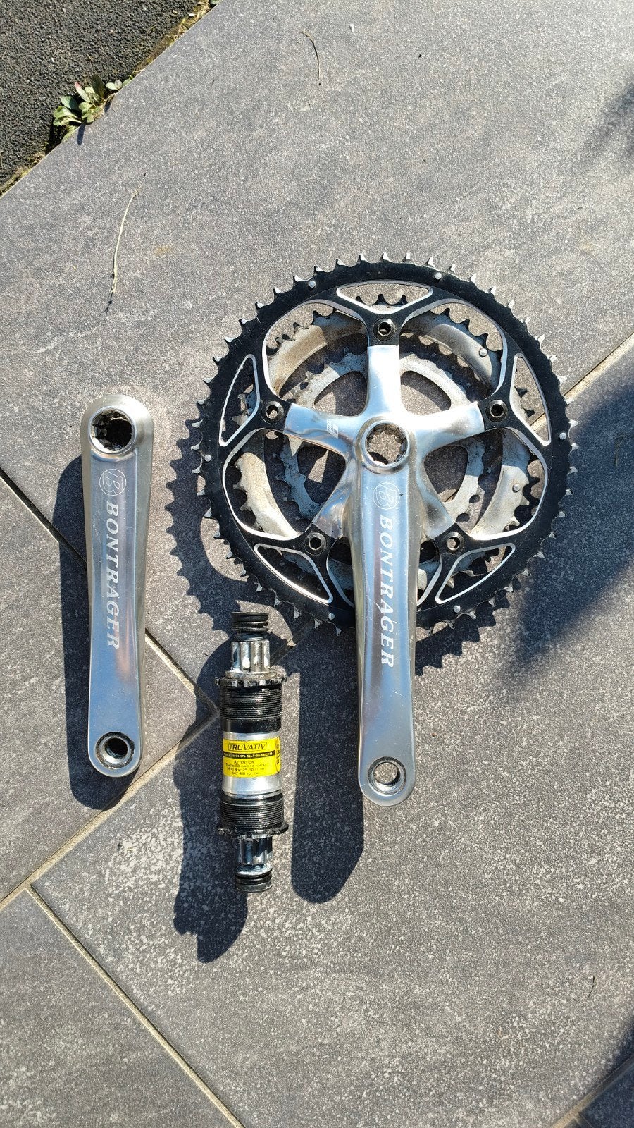 Bontrager triple crankstel, Crankstel of Pedalen, Gebruikt, Ophalen of Verzenden, Trek / Bontrager