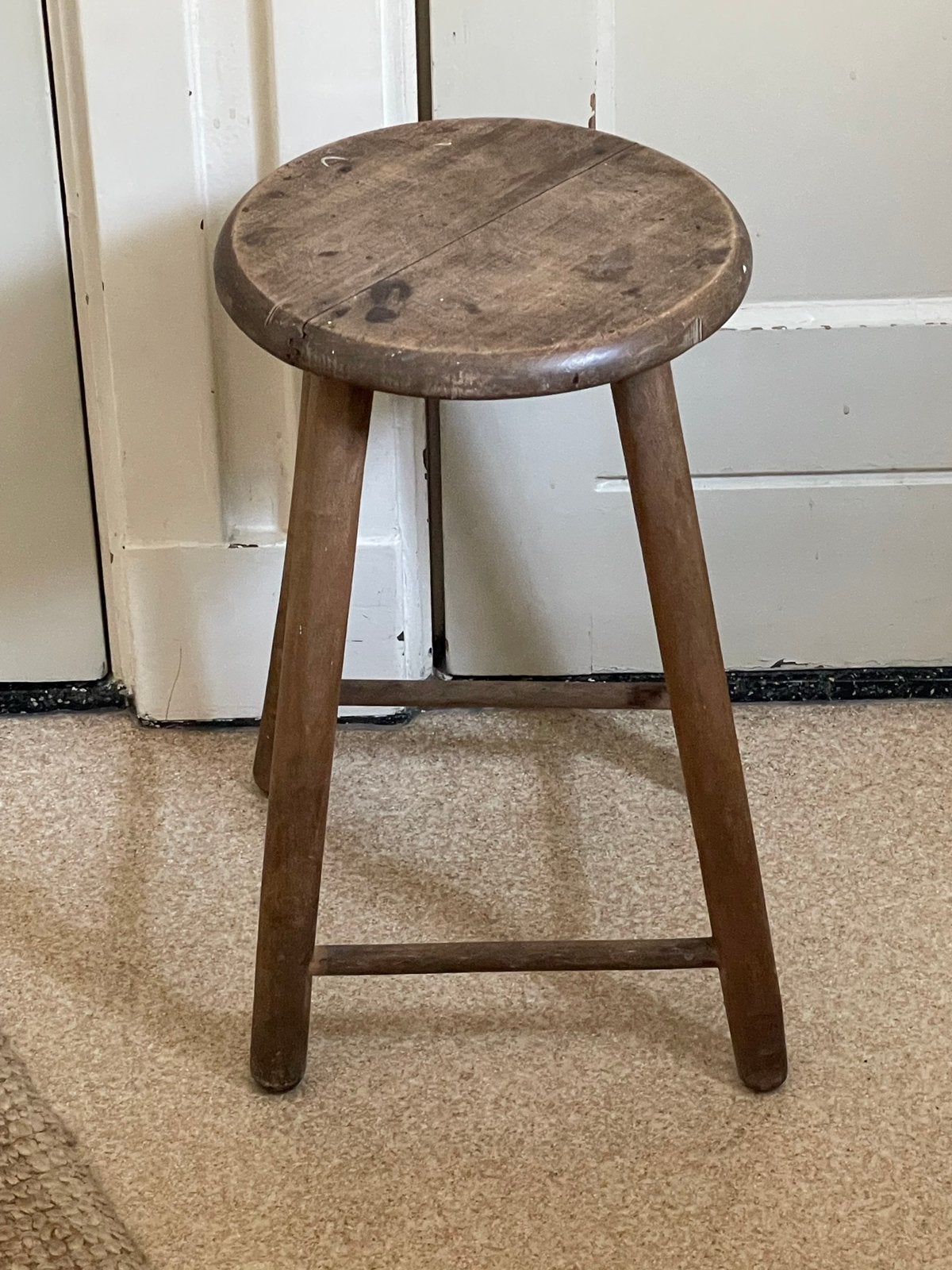 Brocante oud houten krukje, Ophalen of Verzenden, Gebruikt, Hout