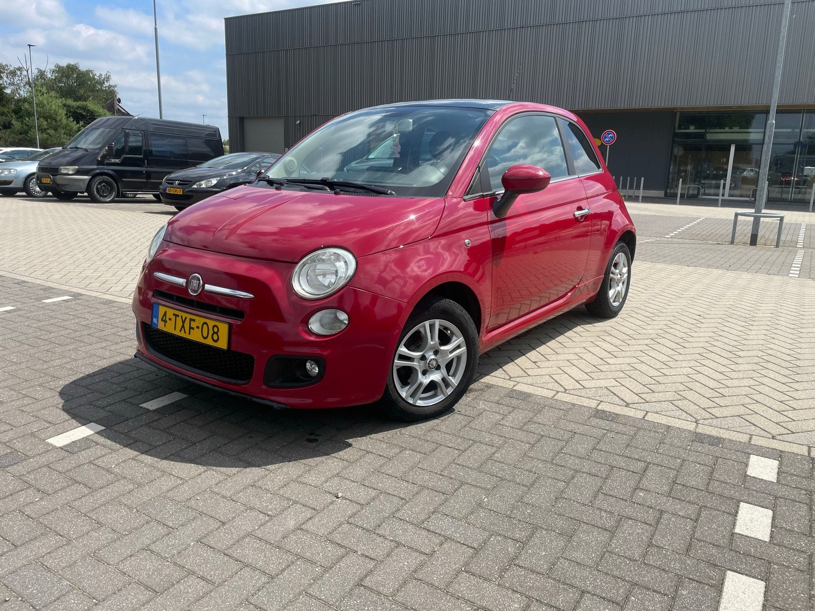 Fiat 500 1.2 C 2009 Rood android scherm, Auto's, Voorwielaandrijving, 1242 cc, 4 cilinders, 840 kg