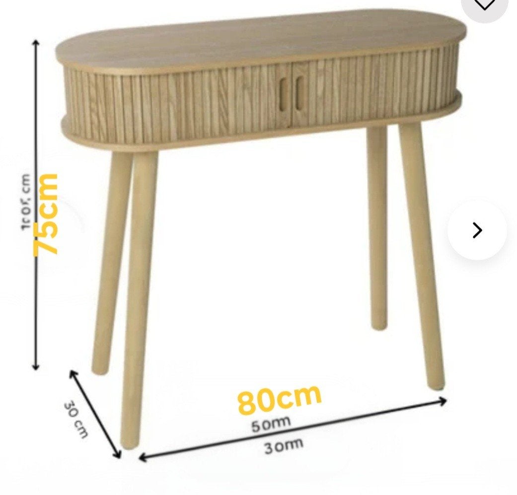 Stijlvolle houten sidetable xenos, Ophalen, 50 tot 100 cm, Ovaal, 25 tot 50 cm