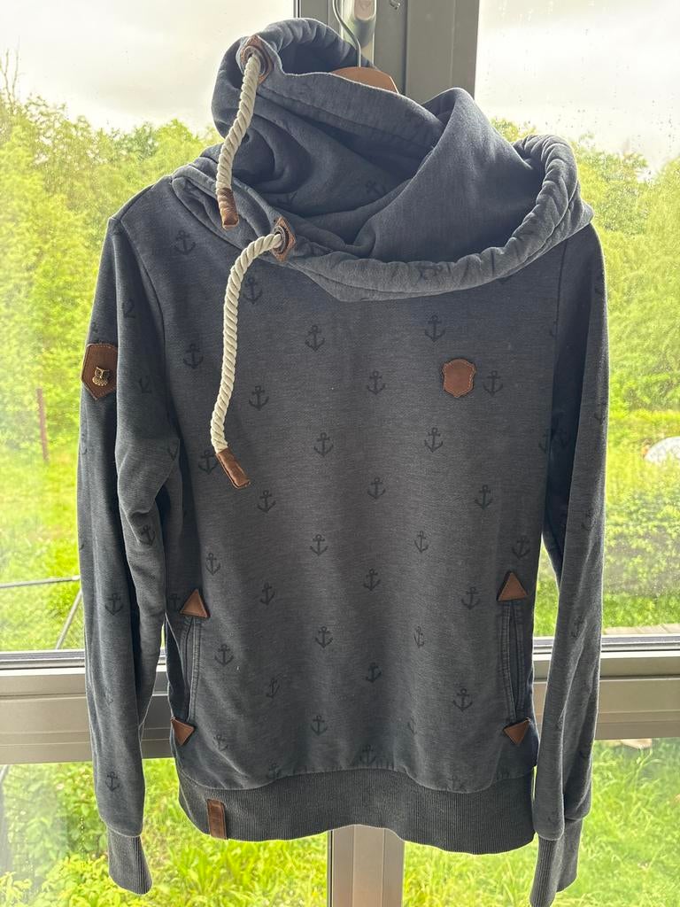 Naketano Hoodie Ankerprint Maat L, Ophalen of Verzenden, Zo goed als nieuw, Maat 52/54 (L), Grijs