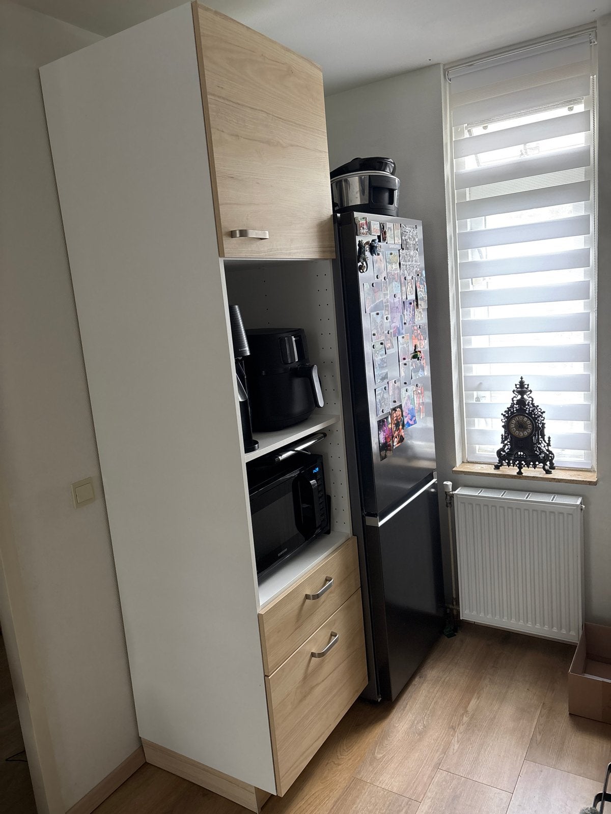 IKEA METOD Keukenkast met houtlook lades en open nis, Ophalen, Gebruikt