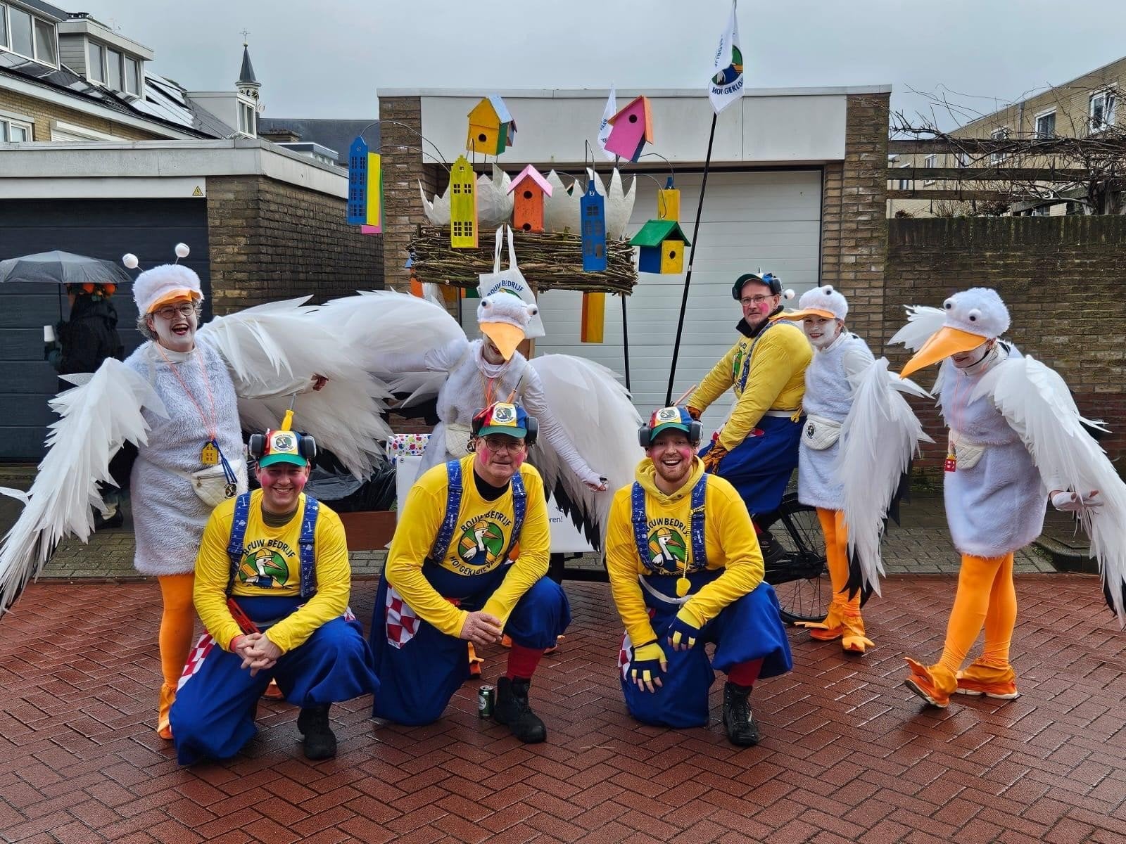 prachtige originele loopgroep thema ooievaar, Ophalen, Zo goed als nieuw, Maat 38/40 (M), Carnaval