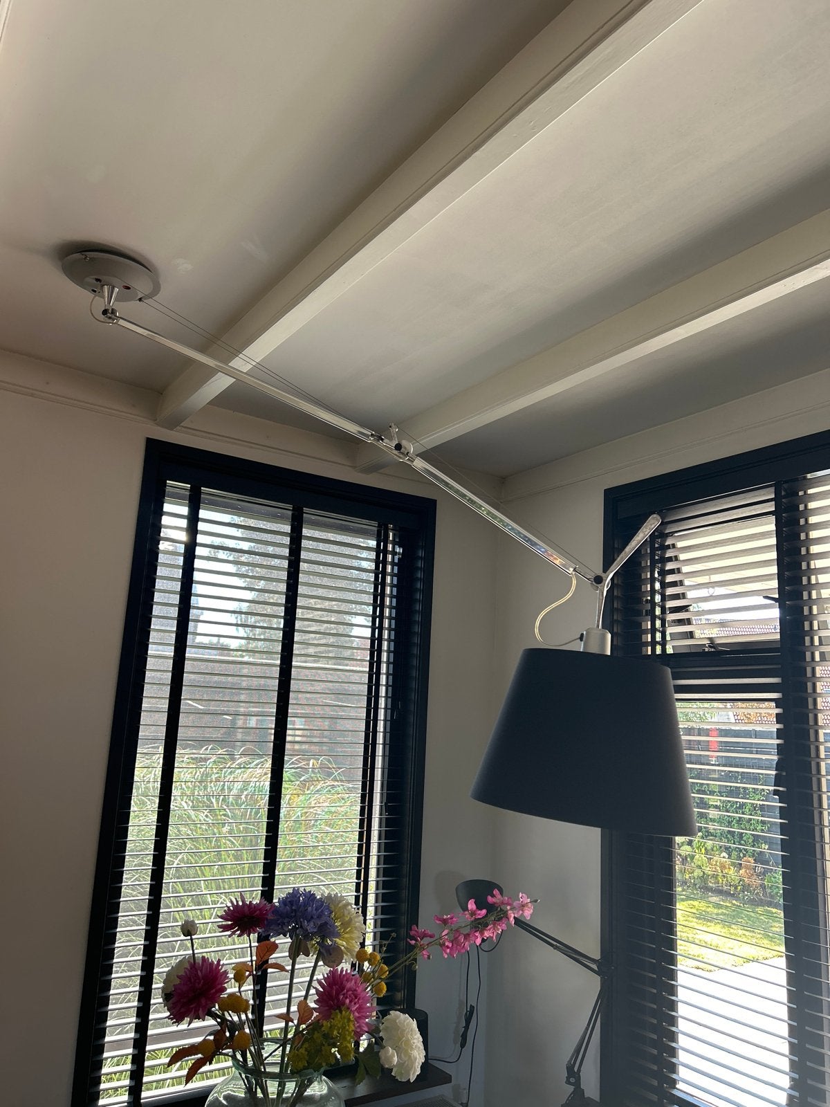 Artemide Tolomeo Plafondlamp met Zwarte Kap, Ophalen, Gebruikt, Metaal, E27 (groot)