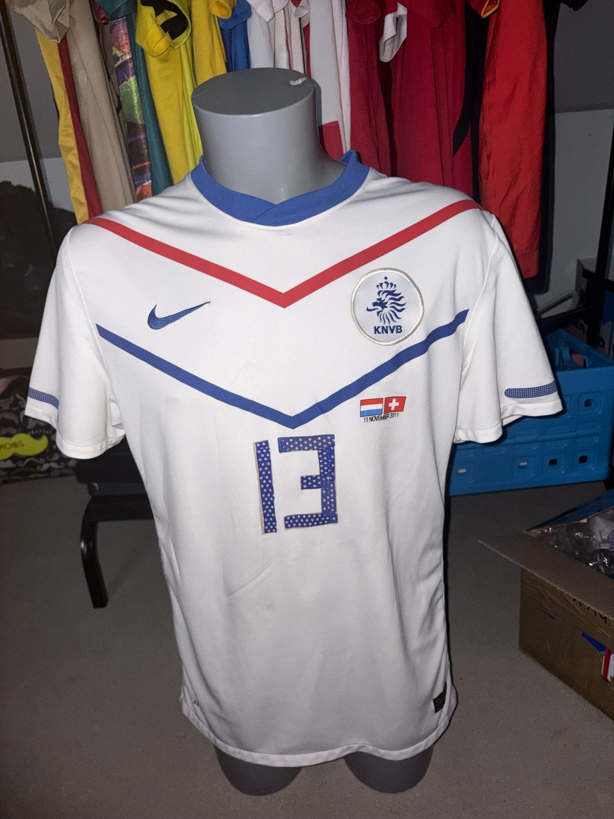 Matchworn voetbalshirt Nederlands elftal Vlaar, Maat L, Ophalen of Verzenden, Gebruikt, Shirt