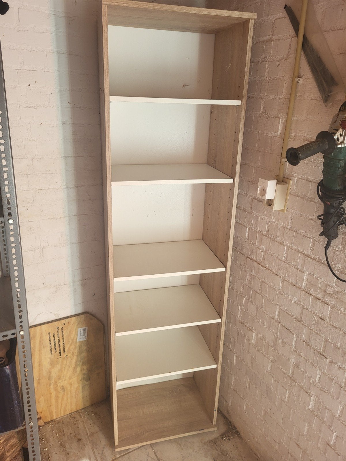Hoge smalle boekenkast met planken - Licht hout, Ophalen, 25 tot 50 cm, 50 tot 100 cm, 150 tot 200 cm