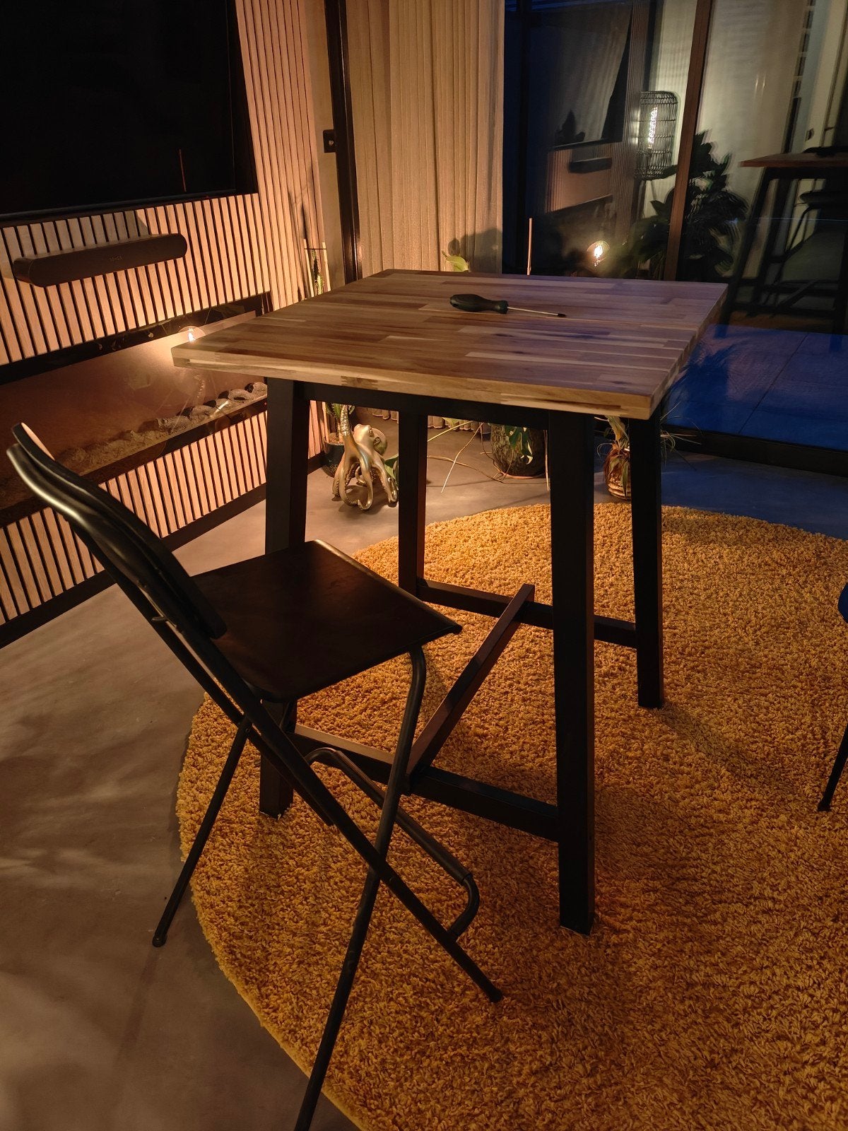 Ikea bartafel met kruk - Zo goed als nieuw, 1 kruk, Ophalen of Verzenden, Zo goed als nieuw, 60 tot 90 cm