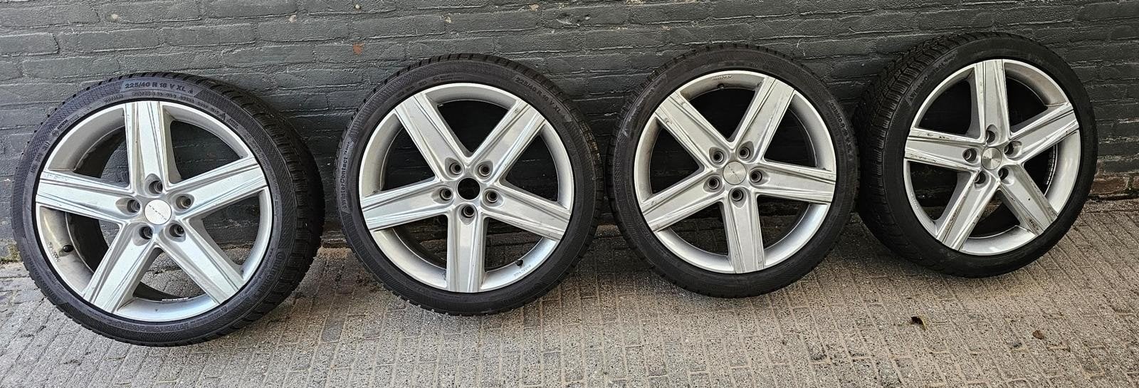 Aluett velgen met Continental winterbanden 225/40 R18, Ophalen, Gebruikt