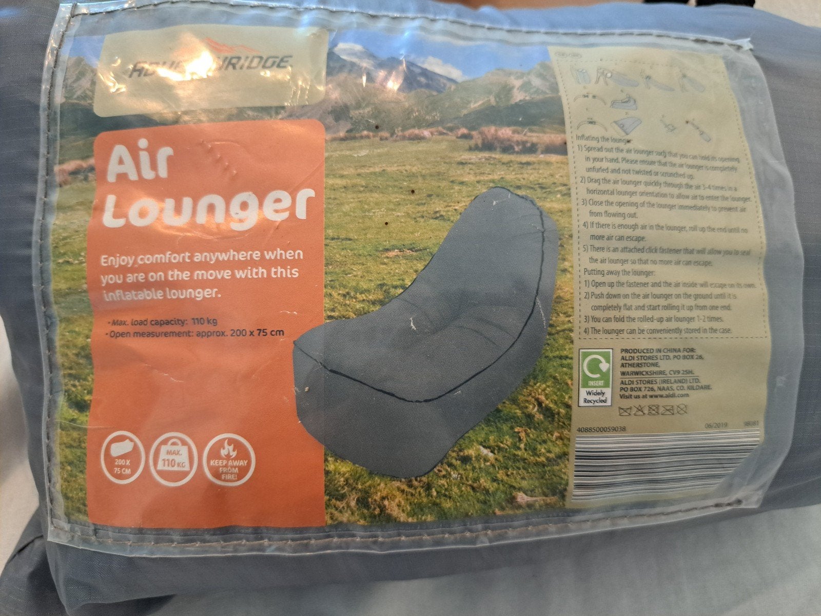Zitzak /Air Lounger in handige draagtas, Ophalen of Verzenden, Gebruikt