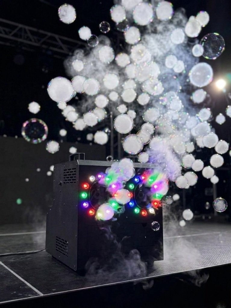 DJLicht 2000W Rook en Bellenblaasmachine met 2 wielen leds, Geluidgestuurd, Nieuw, Ophalen of Verzenden, .