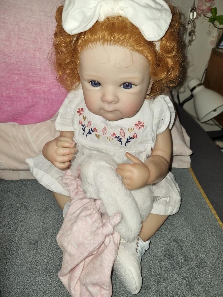 Mooie Reborn Babypop met Volledig Lichaam en Prachtig Haar, Ophalen of Verzenden, Gebruikt, Babypop