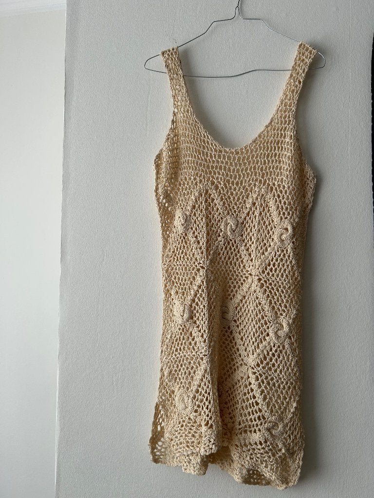 Handgemaakte gehaakte strand‑cover‑up – beige, zomers, Kleding | Dames, Mutsen, Sjaals en Handschoenen, Verzenden, Zo goed als nieuw