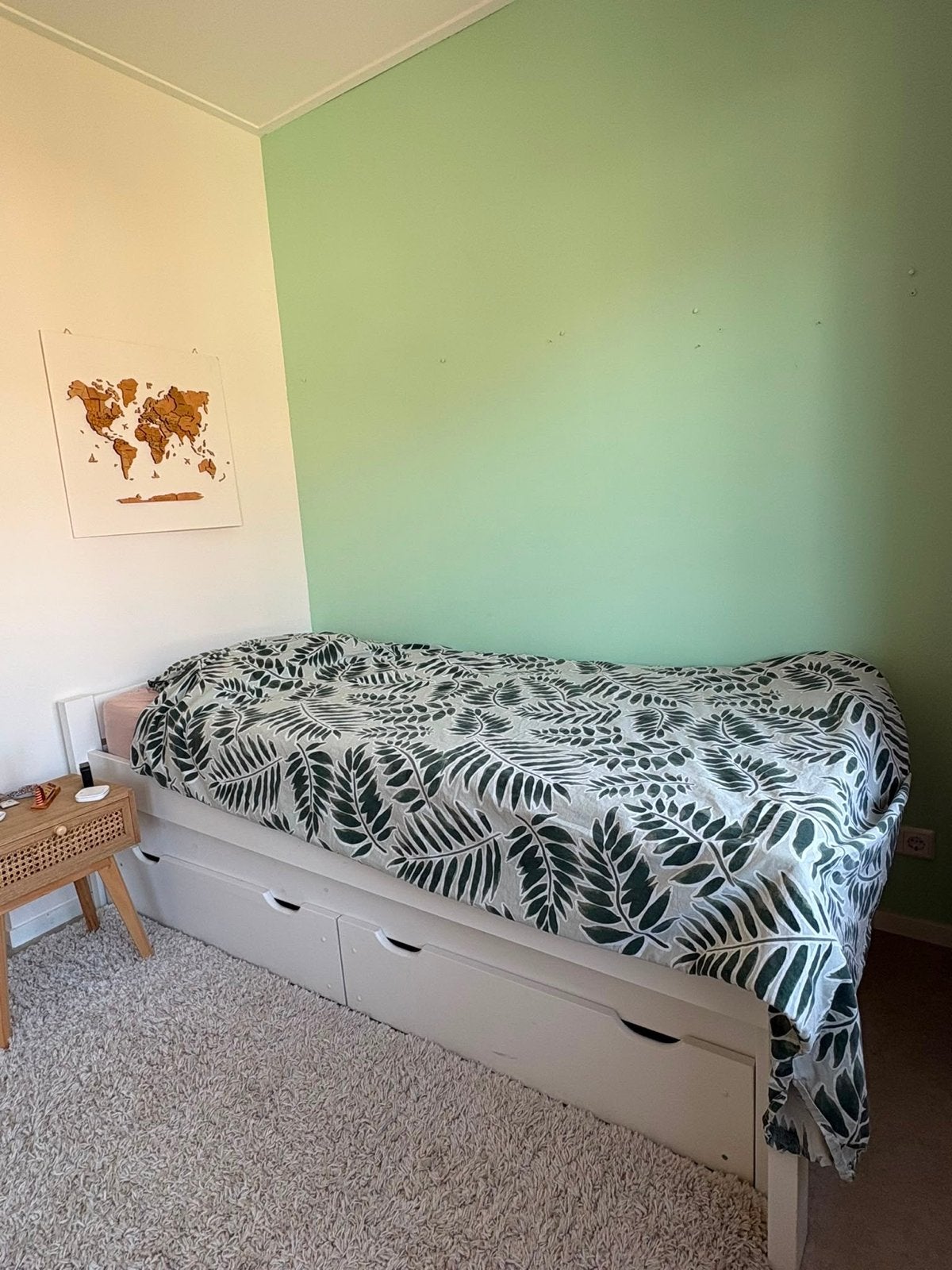 Rockwood wit Tienerbed/eenpersoonsbed met onderbed en lades, Ophalen, Gebruikt, 90 cm, Eenpersoons