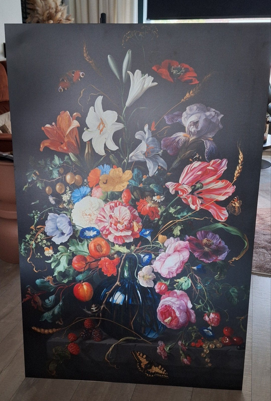 Aluminium Schilderij De Heem Stilleven met bloemen - 74.5 cm, Antiek en Kunst, Ophalen